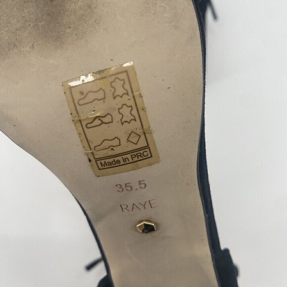 RAYE Revolve Loni Heel in Black Fringe Ankle Strap Suede Size 5 - Picture 7 of 14